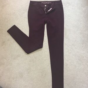 American Eagle EUC Burgundy Soft Jeggings Size 4